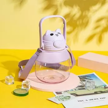 Детский летний большой живот чашка высокая симпатичная соломенная чашка медведь мужской и женский термостойкий питьевой чайник