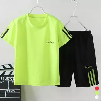Детский летний спортивный костюм для мальчиков, футболка с короткими рукавами и шорты, комплект из 2 предметов в полоску 160 белый