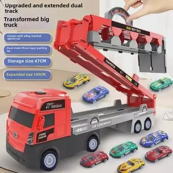 Детский литой деформационный грузовик с гусеницами и катапультируемой машиной - обучающий набор игрушек