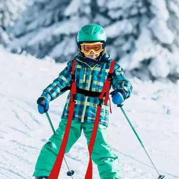 Детский лыжный тренировочный ремень, противопадающий нагрудный ремень, безопасный тяговый ремень для катания на лыжах с нейлоновыми пряжками CN оранжевый