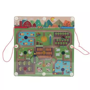 Детский Магнитный Деревянный Обучающий Лабиринт Детская Тренировка Мозга Настольная Игра Обучающая Игрушка