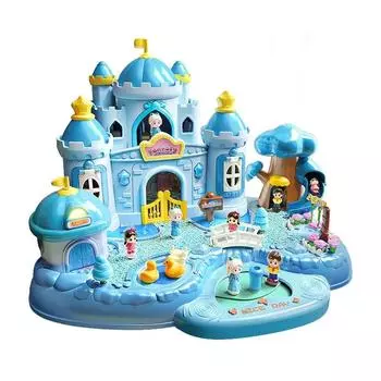 Детский магнитный домик для игрушек Hot Play House Toy для девочек, развивающий подарок на день рождения синий