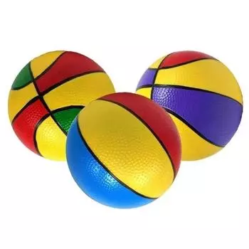 Детский маленький баскетбольный мяч красочный маленький баскетбольный мяч ПВХ надувной красочный игрушечный мяч ракетка мяч 16-18cm зелёный