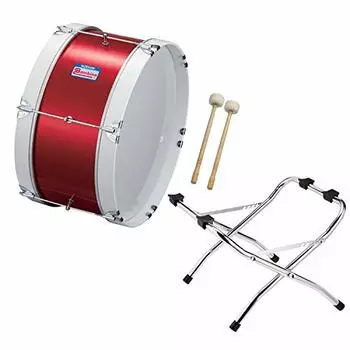 Детский маршевый барабан Zenon, красный, с барабанной палочкой и подставкой (Басовый барабан) ПГ-1НР (Бамбина)