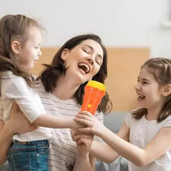 Детский микрофон Экологичное развлечение Интерактивная интересная игрушка большого размера для ребенка оранжевый