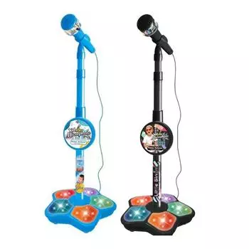 Детский микрофон с подставкой, музыкальный инструмент, игрушки, развивающая игрушка для мозга розовый