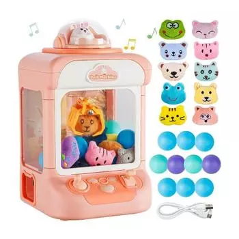 Детский мини-автомат с когтями и 20 мини-игрушками, мини-торговый автомат, конфетный захват, диспенсер для игрушек, электронный аркадный игровой автомат с когтями синий