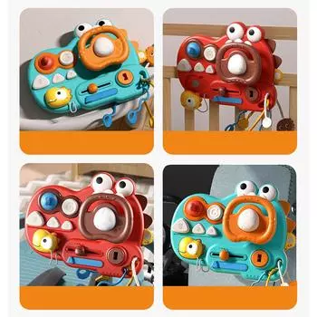 Детский многофункциональный руль-головоломка с изображением динозавра, веселая доска для занятий, детская игрушка-тележка для раннего образования One Size зелёный