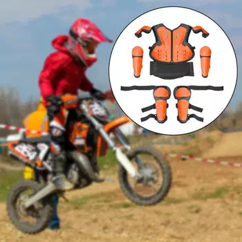 Детский мотоциклетный бронежилет, защита груди для мотокросса, катания на коньках, детей оранжевый