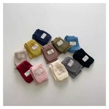 Детский мягкий вязаный шарф, зимний теплый детский шейный платок для малышей, модный детский шарф для девочек и мальчиков, детский нагрудник, однотонный шейный платок one size синий