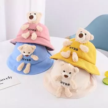 Детский мультфильм милый плюшевый медведь шляпа рыбака