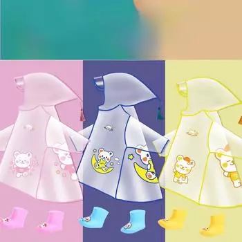 Детский мультяшный плащ для мальчиков и девочек: Водонепроницаемый и утолщенный для детей детского сада и учеников начальной школы XXL (115-130cm)