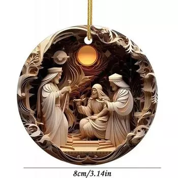 Детский мультяшный привлекательный рождественский Иисус, подвесной аксессуар для автомобиля для радостной праздничной атмосферы 1