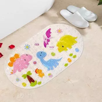 Детский мультяшный противоскользящий водонепроницаемый ПВХ коврик для ванной комнаты 69*39cm