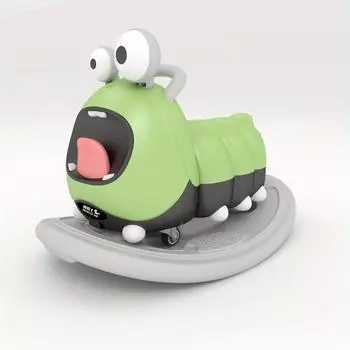 Детский мультяшный самокат и машинка-качалка 2 в 1, Забавная новинка для мальчиков и девочек, Прочный усиленный материал, Милый дизайн CATERPILLAR