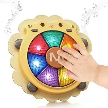 Детский музыкальный барабан для раннего образования, обучающий ручной барабан в виде овцы, успокаивающая игрушка для сна от 0 до 3 лет