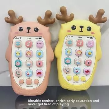 Детский музыкальный развивающий игрушечный телефон для детей 6-12 месяцев - интерактивная обучающая симуляция для мальчиков и девочек 0-3 лет