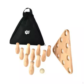 Детский набор для боулинга Шаффлборд 10 кеглей и 1 мяч для сбора Wood