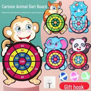 Детский набор для игры в дартс Sticky Target Ball - развивающая игрушка для родителей и детей с мультяшным дизайном Squirrel type + 3 balls