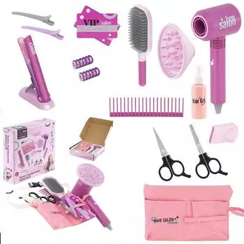 Детский набор для макияжа для волос, имитация волос для девочек, модный инструмент для укладки, ролевые игры, детские игрушки, подарок на дом