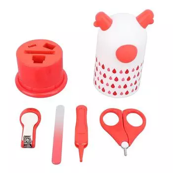 Детский набор для маникюра, кусачки, ножницы, пилочка для ногтей, пинцет, маникюрный набор для педикюра, детский маникюрный набор с милой буквой C