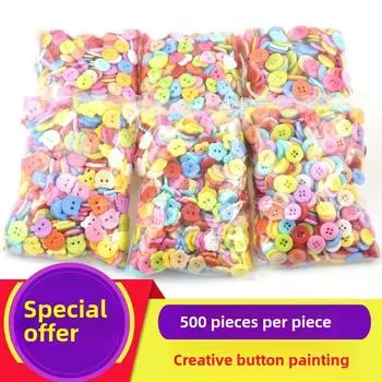 Детский набор для рисования разноцветными пуговицами своими руками - Креативный дизайн Love Bear для детских садов