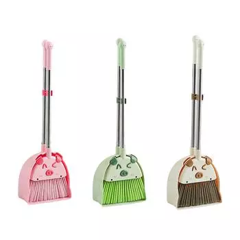 Детский набор для уборки, метла, совка, игровой набор для подметания и уборки для малышей хаки