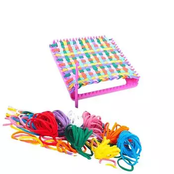 Детский набор для вязания крючком с крючком, иглой и цветными веревочными принадлежностями