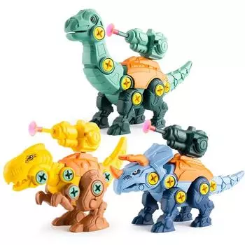Детский набор игрушек-динозавров для мальчиков, образовательная дизайнерская модель, отвертка, разборка, сборка, головоломка, игрушки для детей
