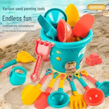 Детский набор игрушек для пляжного песка из 18 предметов: Лопаты, ведра и аксессуары для песчаных бассейнов