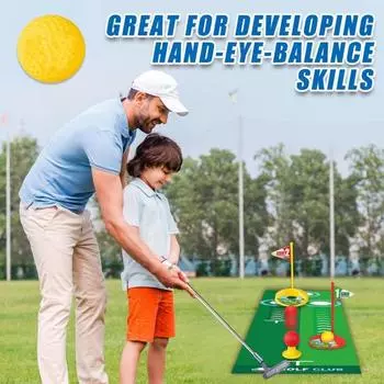 Детский набор клюшек для гольфа с выдвижным пусковым устройством для клюшек 9 мячей для занятий спортом в помещении и на открытом воздухе