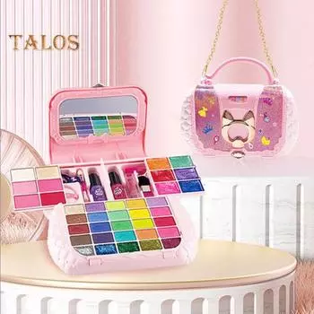 Детский набор косметики, моющийся настоящий косметический набор, набор косметики для родителей и детей, набор для принцессы на Рождество, день рождения, для девочек 7-14 лет розовый