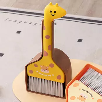 Детский набор метлы и совка Подарки на день рождения Забавные игрушки для ролевых игр Милый Маленький для уборки дома коричневый