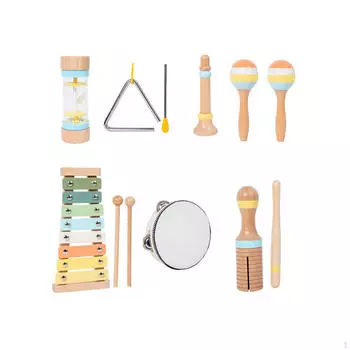 Детский набор музыкальных инструментов, игрушка для раннего обучения, сенсорный бубен, ксилофон для 6PC