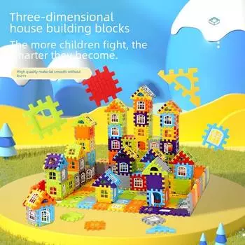 Детский набор строительных блоков из крупных частиц: Замок и уличная сцена