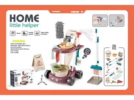 Детский набор тележки для уборки: Игрушечные гигиенические инструменты для мальчиков и девочек
