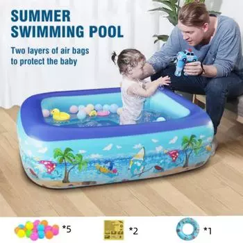 Детский надувной бассейн в рамке, садовые игрушки, детская ванночка, летние водные игры на открытом воздухе и в помещении, детские подарки 120*83*34cm