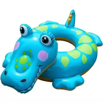 Детский надувной круг для плавания, 71 см надувной поплавок для бассейна в виде животного, надувной плот для бассейна в виде крокодила, игрушка для детей от 3 лет, обруч для плавания, водные игрушки, бассейн 71*56*24cm синий