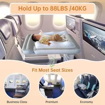 Детский надувной матрас с насосом для накачивания, ремень безопасности для путешествий на открытом воздухе, самолет, поезд, автомобиль, задняя часть