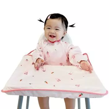 Детский нагрудник Bell Baby с полным покрытием и длинными рукавами для самостоятельного приготовления детского питания, большой, (Продление) Розовый кролик, 1 шт., 1 шт.