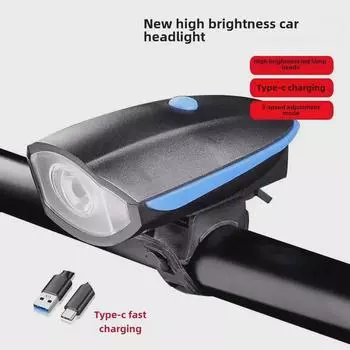 Детский налобный фонарь для беговела, тип C, перезаряжаемый, ночной свет для езды (Модель 7588) чёрный