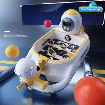 Детский настольный пинбольный автомат с табло для подсчета очков, космическая станция, портативная обучающая настольная игра-стрелялка для малышей, мальчиков и девочек, интерактивная игрушка для родителей и детей Standard синий