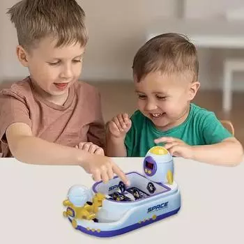 Детский настольный пинбольный автомат с табло для подсчета очков, космическая станция, портативная обучающая настольная игра-стрелялка для малышей, мальчиков и девочек, интерактивная игрушка для родителей и детей Standard синий