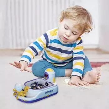 Детский настольный пинбол с табло для подсчета очков Космическая станция Портативная обучающая настольная игра для малышей Standard синий