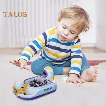 Детский настольный пинбол с табло для подсчета очков, космическая станция, портативная обучающая настольная игра для мальчиков и девочек, интерактивный рабочий стол для родителей и детей Standard синий