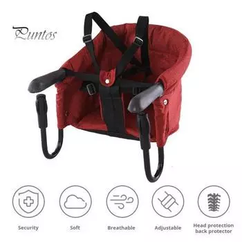 Детский обеденный стол-стул, складной, водонепроницаемая ткань Оксфорд, 5-точечный ремень безопасности, регулируемая система фиксации, переносной обеденный стул чёрный