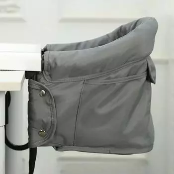 Детский обеденный стол стул складной водонепроницаемый ткань Оксфорд 5-точечный ремень безопасности регулируемое крепление чёрный