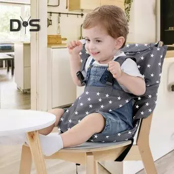Детский обеденный стульчик с ремнем безопасности и толстой подушкой, детский регулируемый ремень безопасности для высокого стульчика, складное компактное детское сиденье для кормления младенцев A