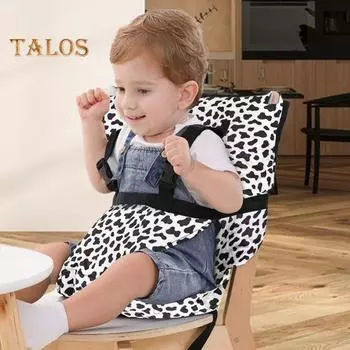 Детский обеденный стульчик с ремнем безопасности и толстой подушкой, детский регулируемый ремень безопасности для высокого стульчика, складное компактное детское сиденье для кормления младенцев A