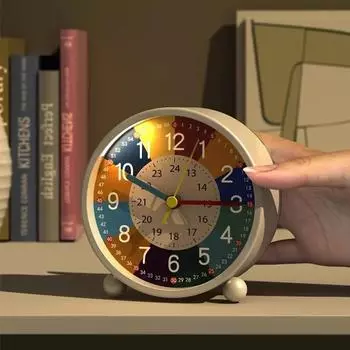 Детский образовательный будильник для спальни, детской комнаты, настольный маленький будильник для раннего образования, немые детские часы, зарядка через USB